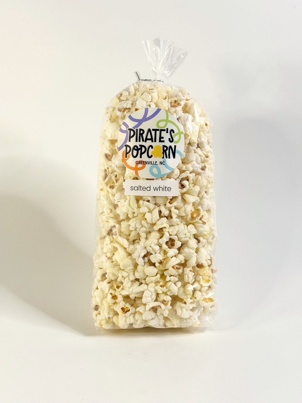 Bag of Pirate's Popcorn on a white background